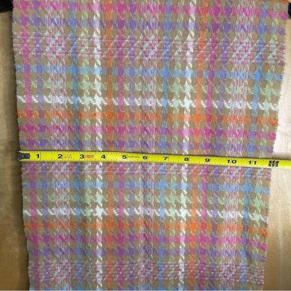100% Cashmere Scarf Made in Scotland 64” x 12” Warm & Cozy 🍁 Pink Orange Blue - Picture 11 of 11
